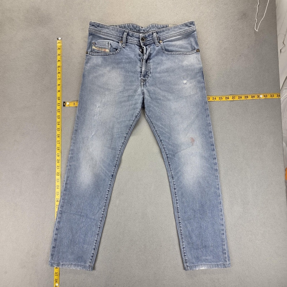 Diesel Jeans Mens 32x28 Blue Buster Regular Slim Tapered Button Fly